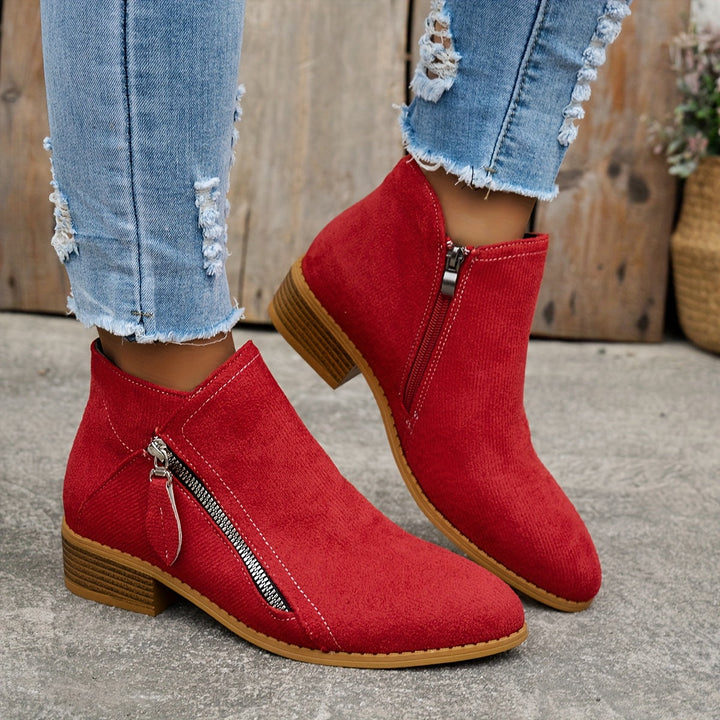 Federica | Stivaletti Scamosciati Eleganti - Rosso