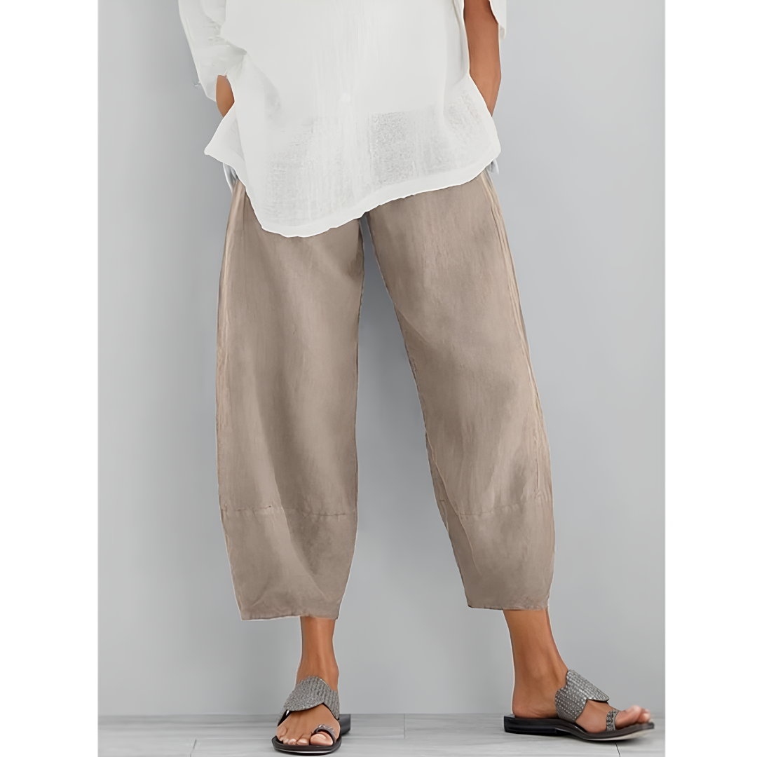 Pantaloni comodi dalla linea fluida - Beige