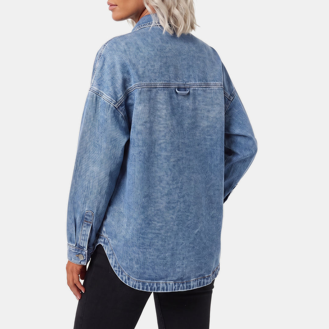 Carla | Giacca Oversize in Denim Slavato