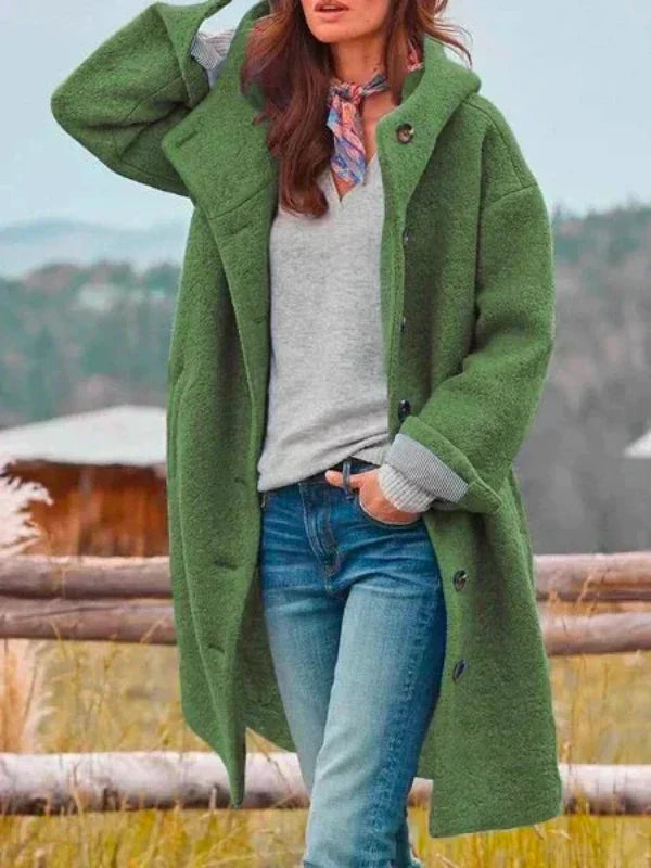 Giacca invernale lunga elegante verde