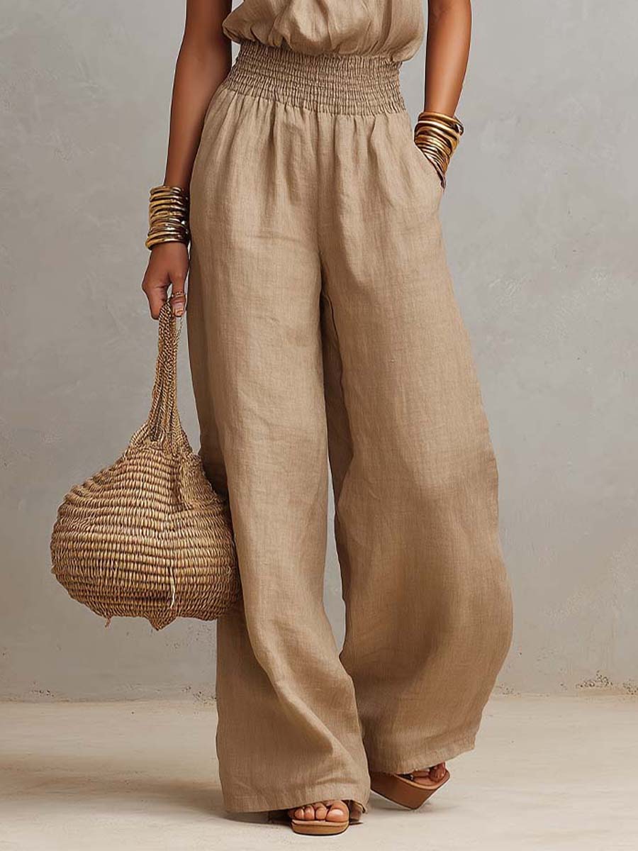 Federica - Tuta con Collo Halter e Pantalone Ampio - dettaglio