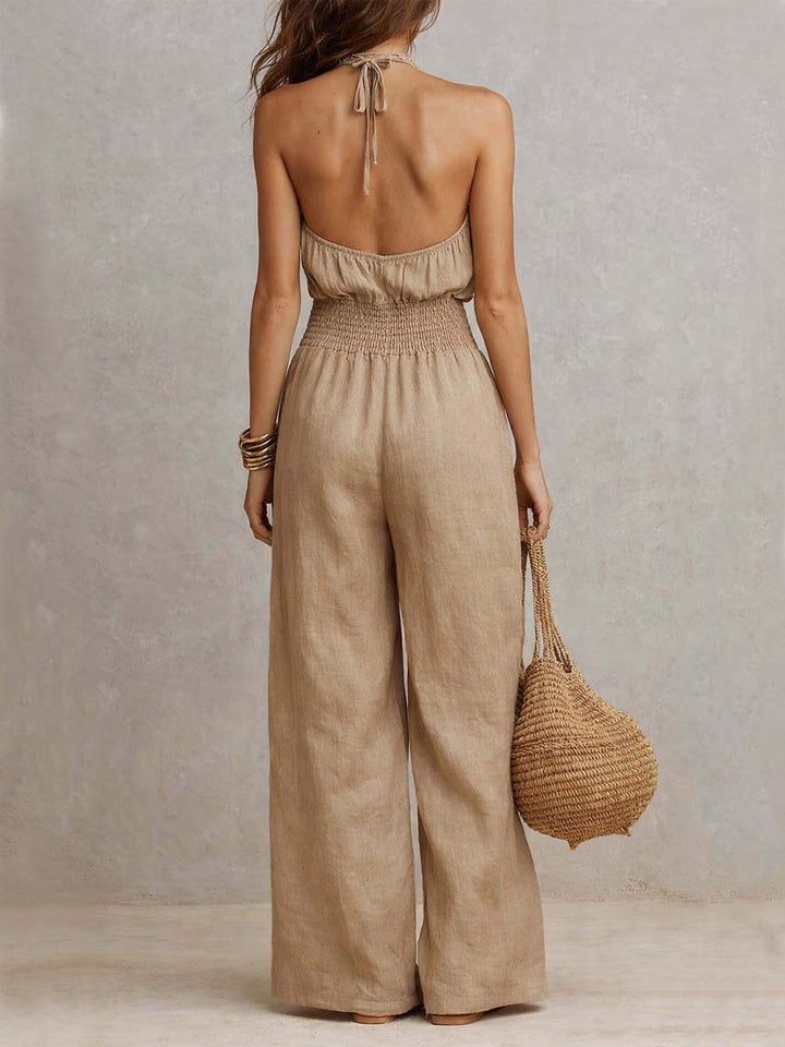 Federica - Tuta con Collo Halter e Pantalone Ampio - dettaglio
