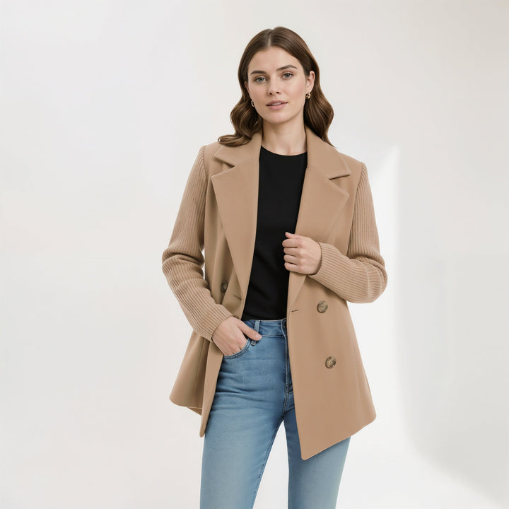 Donatella - Cappotto Blazer Casual - Marrone