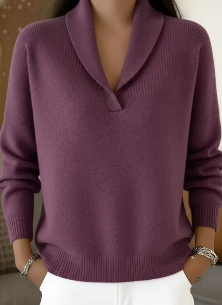 Flavia | Maglione Scollo a V - Viola