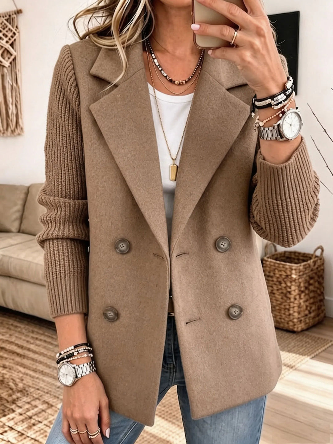 Carla | Blazer Elegante con Maniche in Maglia