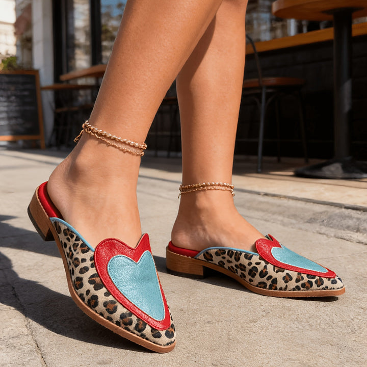 Perla | Mules Aperte Con Stampa Leopardata