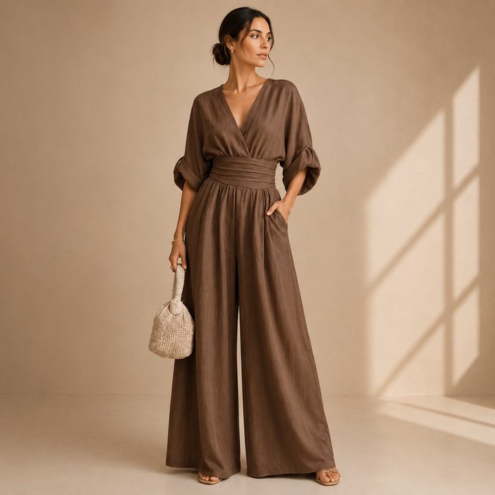 Liliana | Jumpsuit Elegante - Marrone