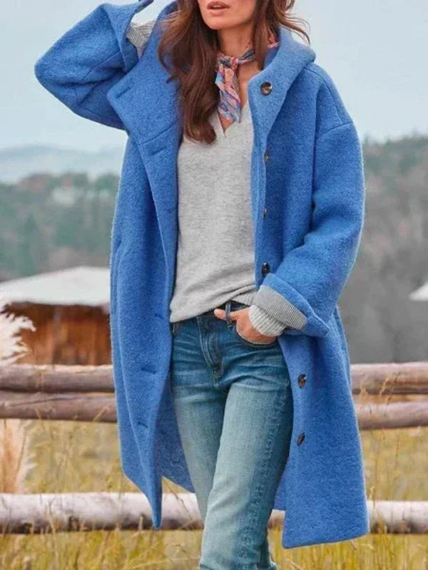 Giacca invernale lunga elegante blu