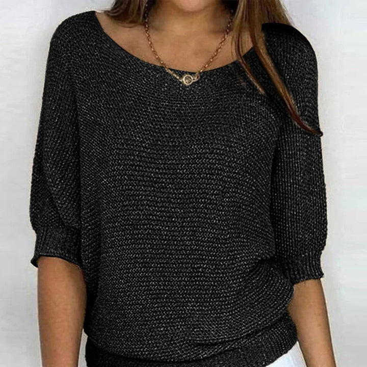 Laura | Top Comodo in Maglia Lavorata - Nero
