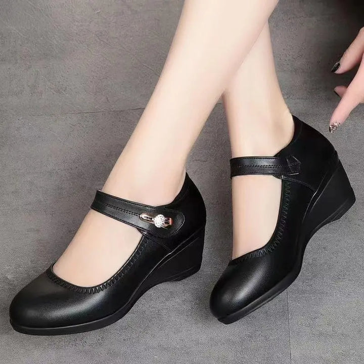 Scarpe con tacco comfort nere dettaglio