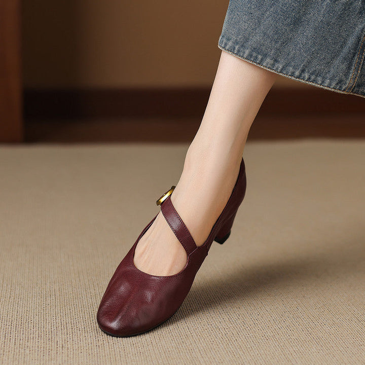 Quira | Ballerina Mary Jane con Punta Tonda
