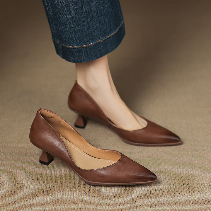 Calenne | Kitten Heel In Pelle