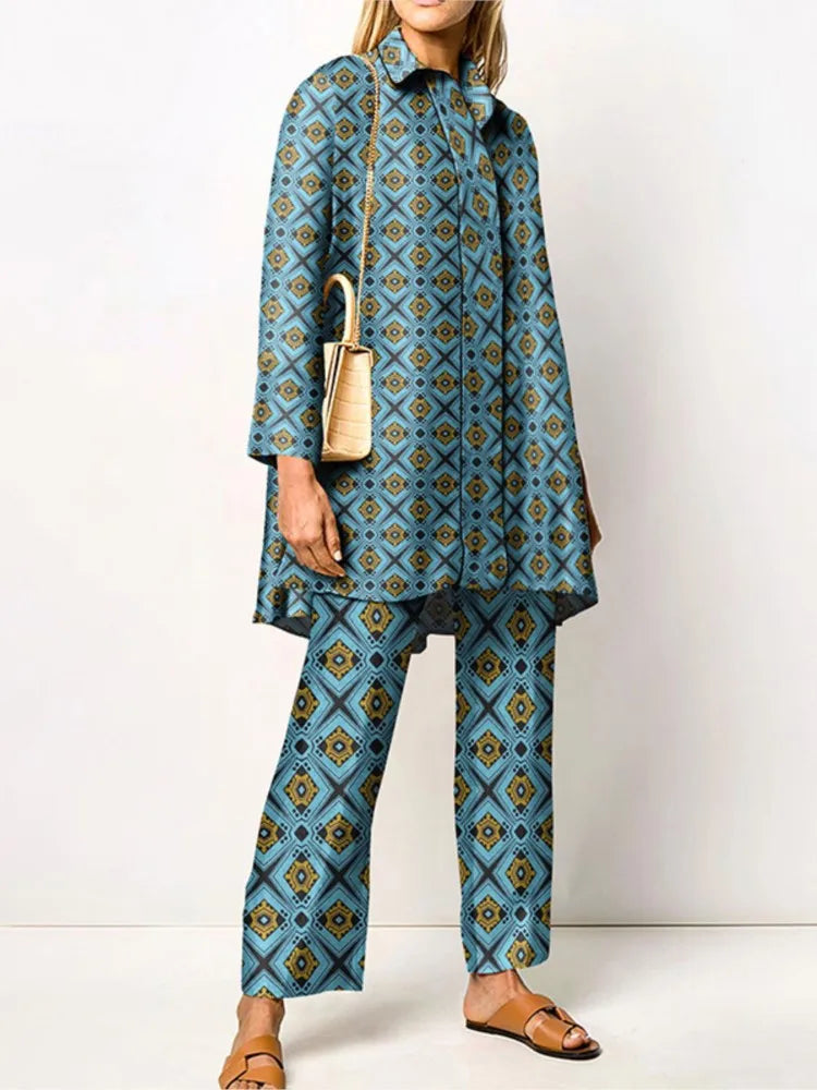 Giulia | Completo Due Pezzi Vintage Elegante - Blu