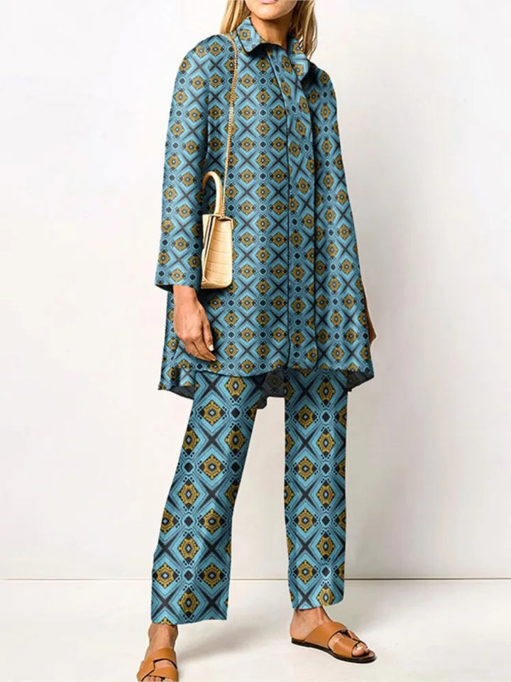 Giulia | Completo Due Pezzi Vintage Elegante - Blu