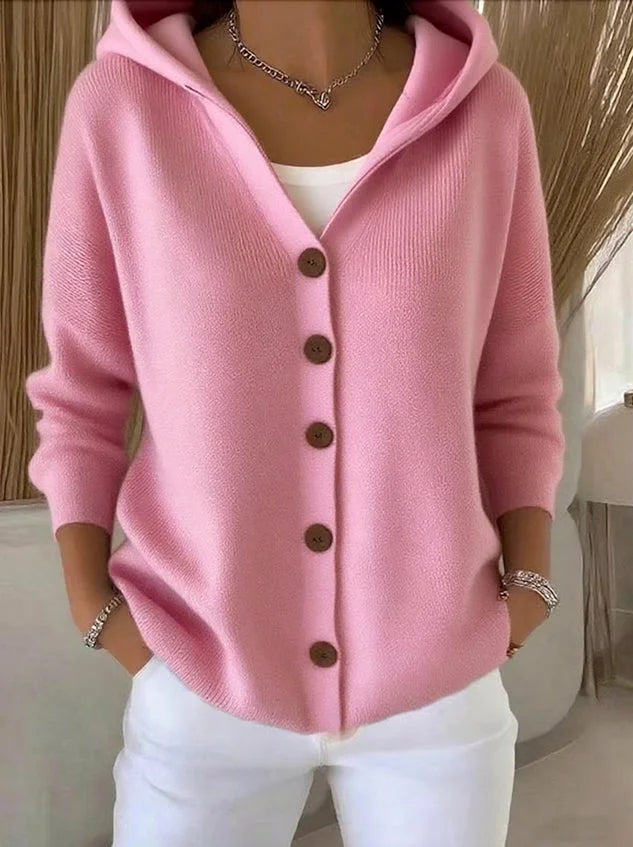 Loretta | Comodo Cardigan a Maniche Lunghe - Rosa