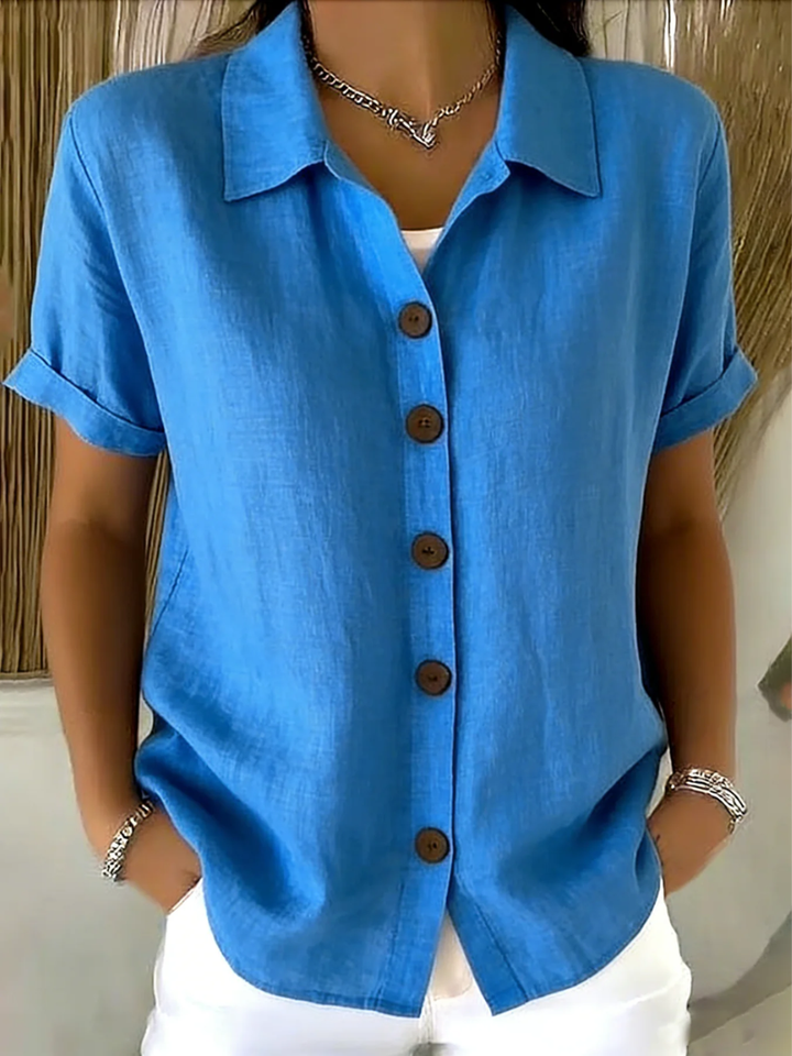 Ornella - foto prodotto camicia classica a bottoni blu