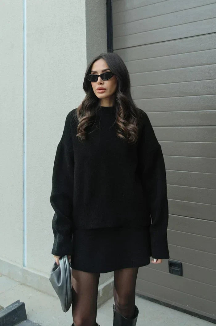 Completo morbido in maglia Nero