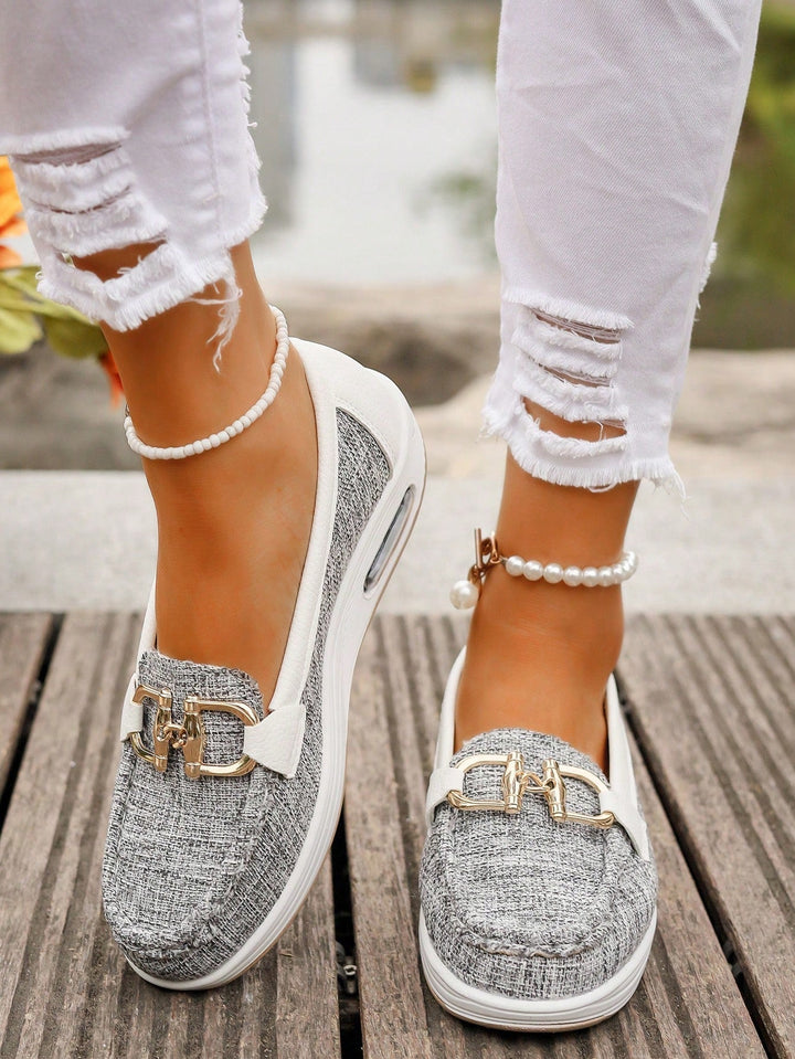 Daniela | Mocassini Con Plateau E Fibbia - Grigio