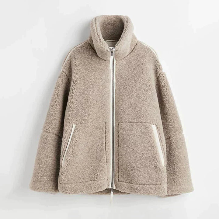 Giacca Teddy Oversize Collo Alto