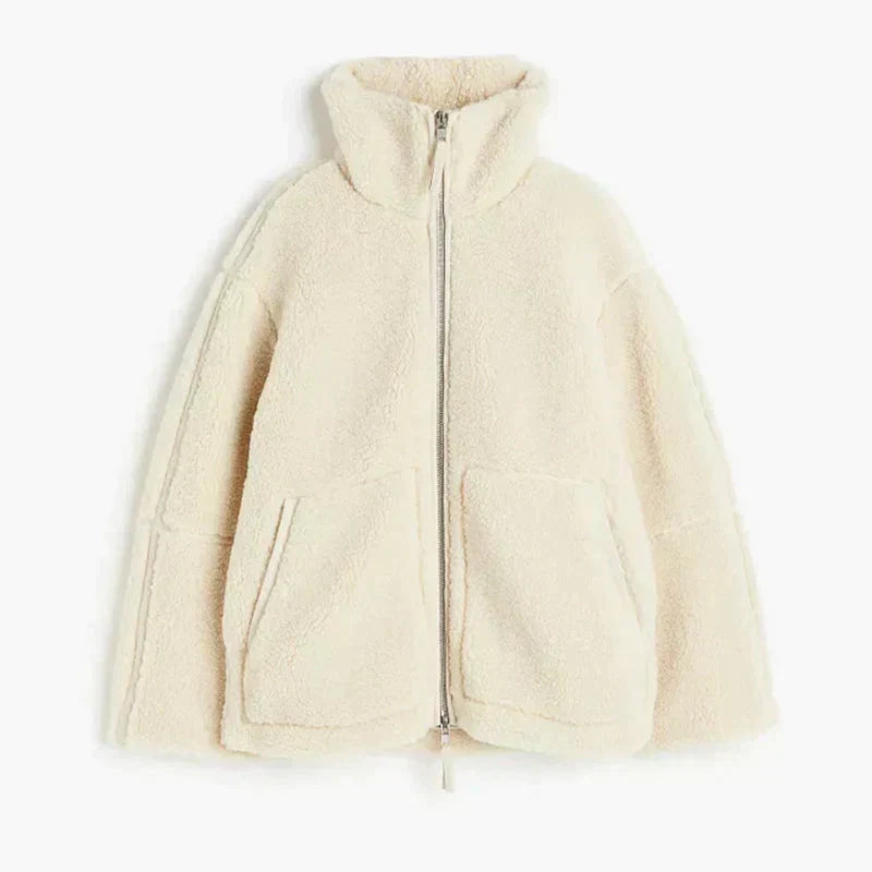 Giacca Teddy Oversize Collo Alto