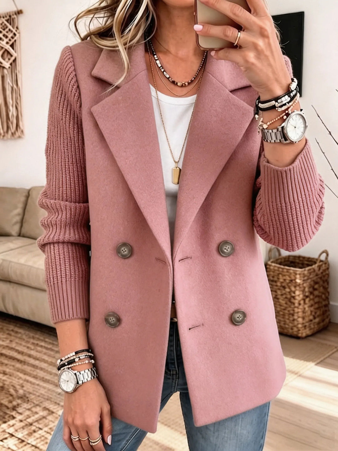 Carla | Blazer Elegante con Maniche in Maglia