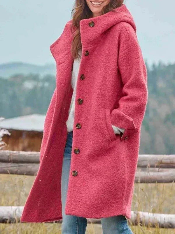 Giacca invernale lunga elegante rosa