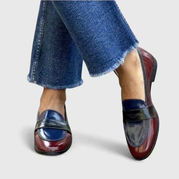 Francesca | Mocassini Eleganti - Bordeaux con blu
