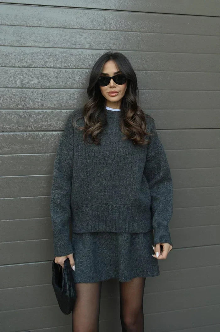 Completo morbido in maglia Grigio