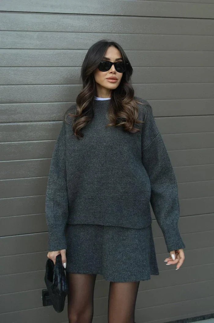 Completo morbido in maglia Grigio