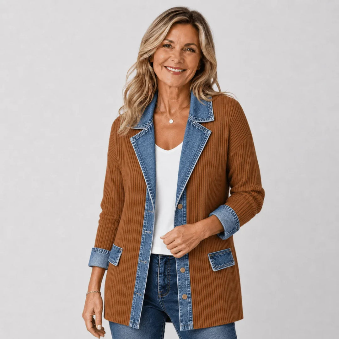 Giacca di jeans comoda marrone