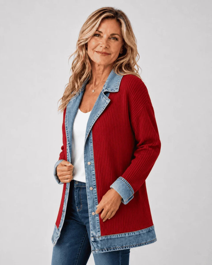 Giacca di jeans comoda rossa