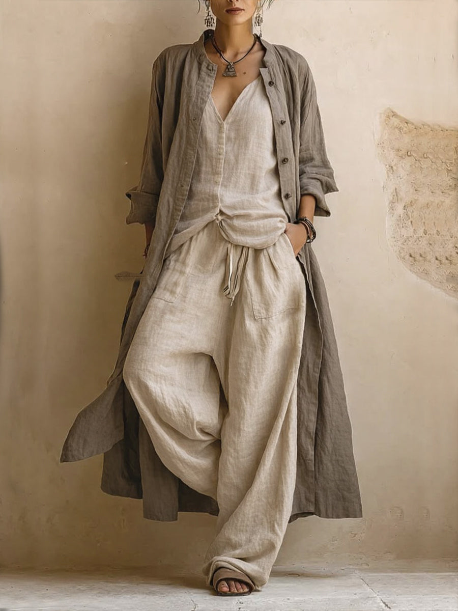 Sienna | Completo Tre Pezzi A Strati - Beige