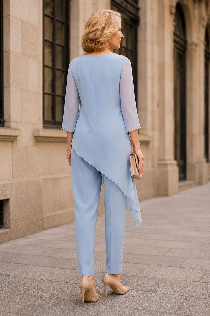 Completo Con Pantaloni Fluido In Chiffon Da Invitata A Un Matrimonio