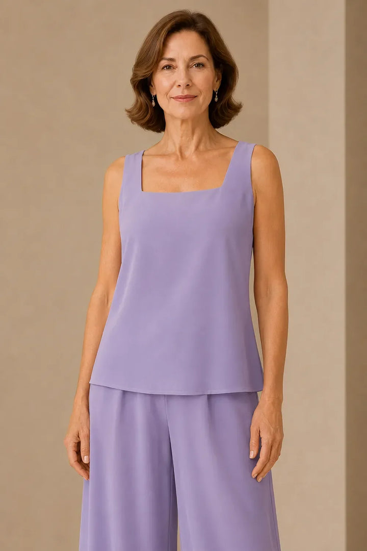 Aggraziato Completo In Chiffon Con Pantaloni Per La Madre Della Sposa