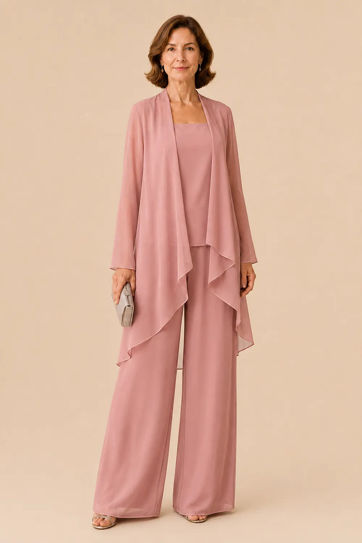 Aggraziato Completo In Chiffon Con Pantaloni Per La Madre Della Sposa