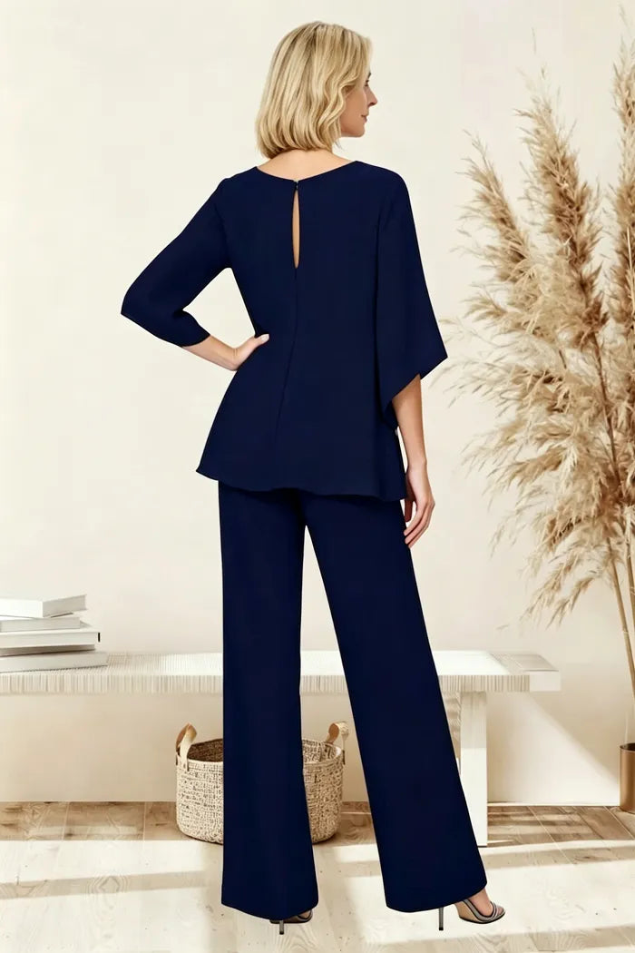 Raffinato Completo Elegante Con Pantaloni Dalla Vestibilità Morbida