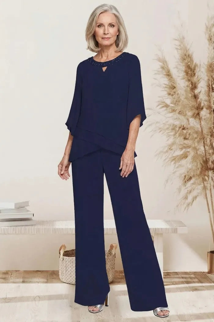 Raffinato Completo Elegante Con Pantaloni Dalla Vestibilità Morbida