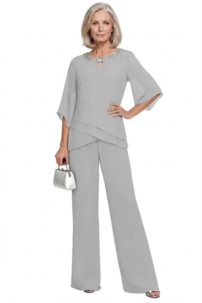 Raffinato Completo Elegante Con Pantaloni Dalla Vestibilità Morbida