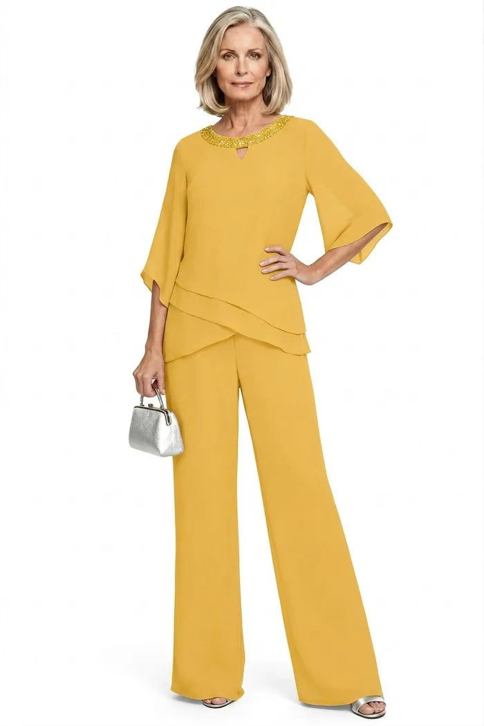 Raffinato Completo Elegante Con Pantaloni Dalla Vestibilità Morbida