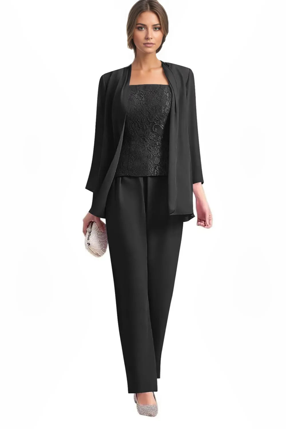 Elegante Completo Formale In Tre Pezzi Con Pantaloni