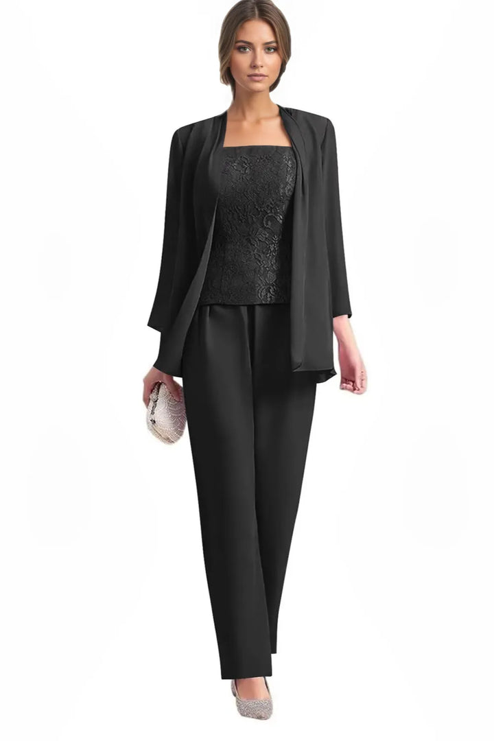Elegante Completo Formale In Tre Pezzi Con Pantaloni
