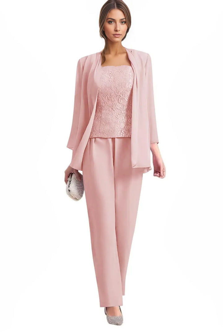 Elegante Completo Formale In Tre Pezzi Con Pantaloni