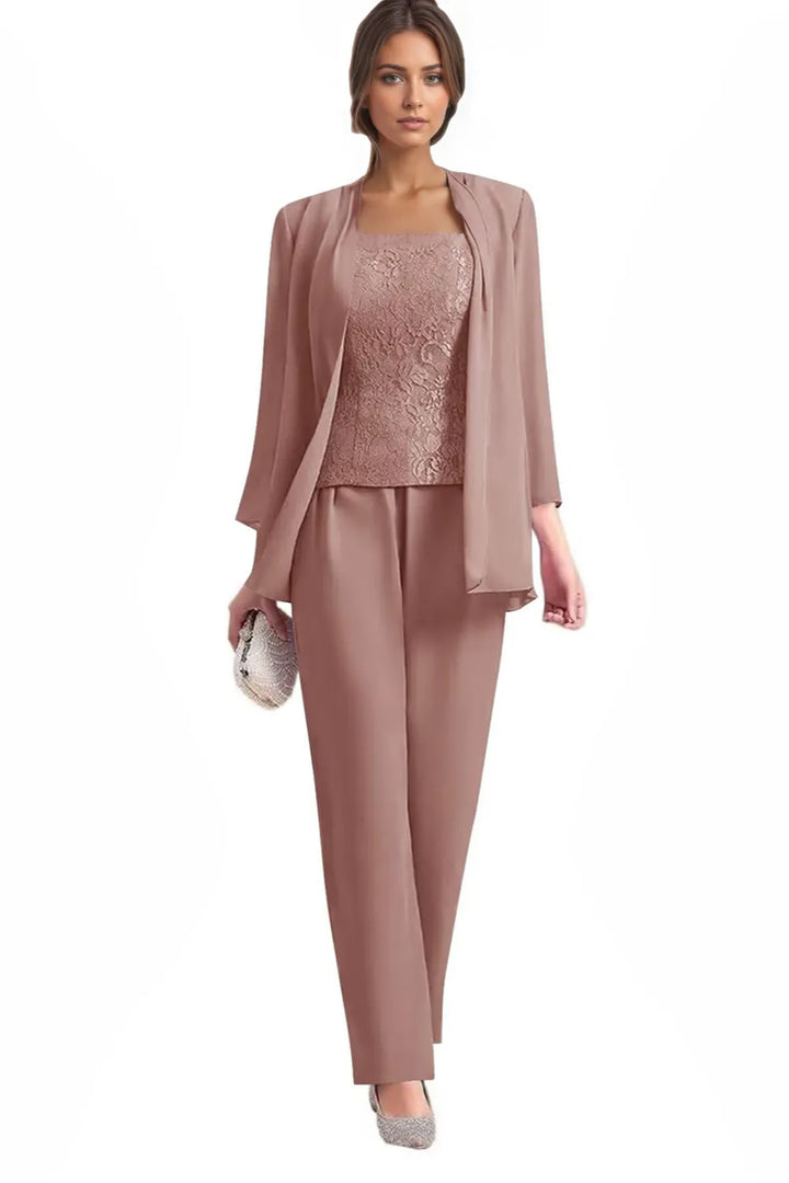 Elegante Completo Formale In Tre Pezzi Con Pantaloni