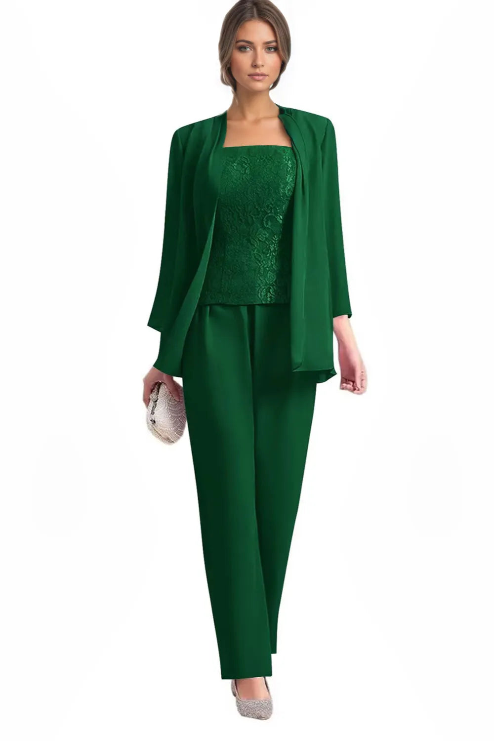 Elegante Completo Formale In Tre Pezzi Con Pantaloni