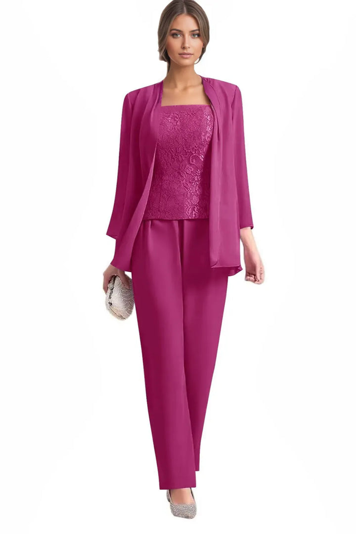 Elegante Completo Formale In Tre Pezzi Con Pantaloni