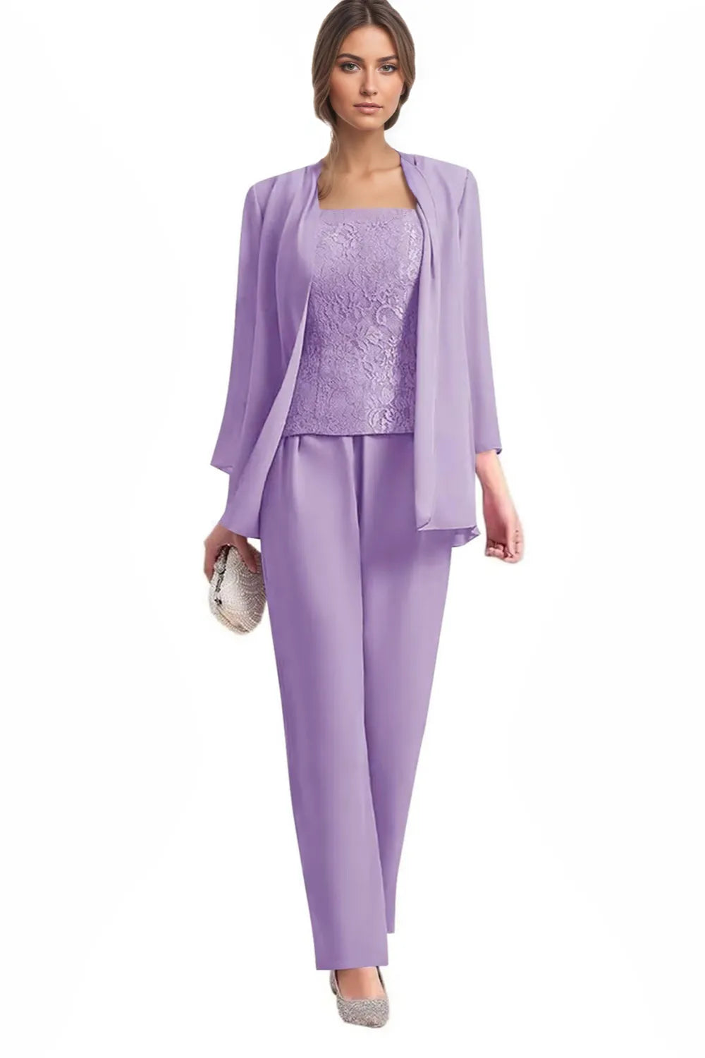 Elegante Completo Formale In Tre Pezzi Con Pantaloni