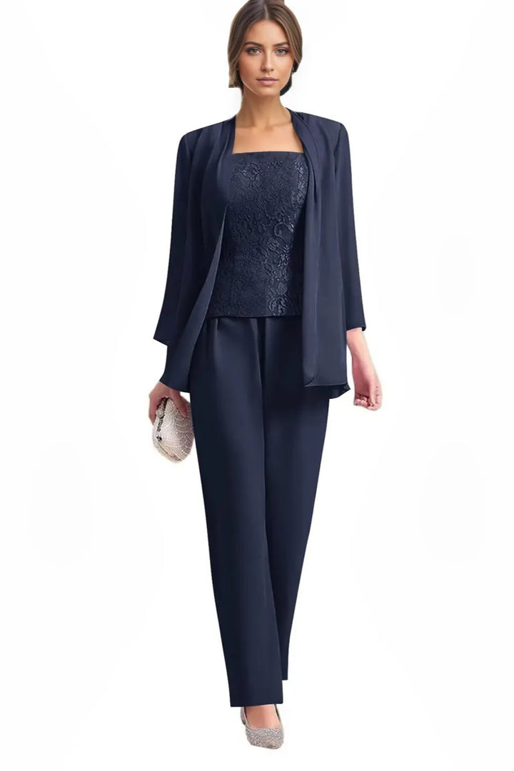 Elegante Completo Formale In Tre Pezzi Con Pantaloni