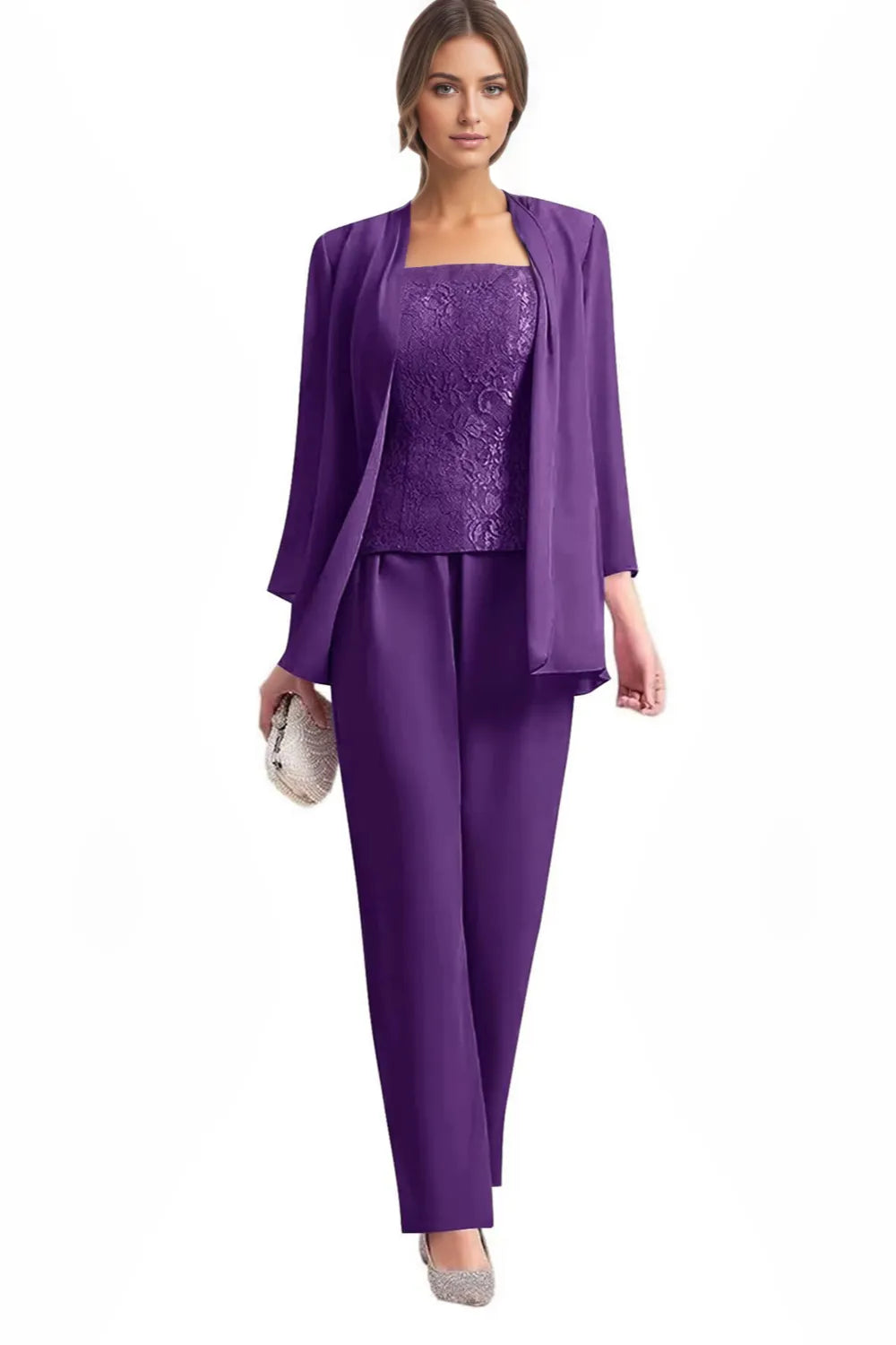 Elegante Completo Formale In Tre Pezzi Con Pantaloni