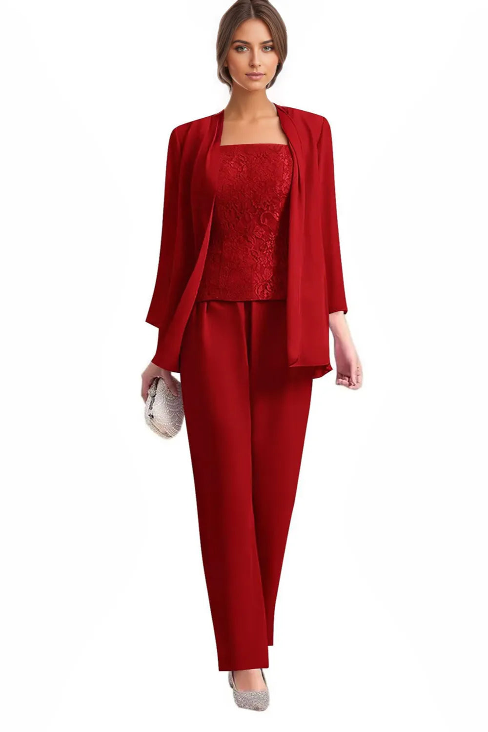 Elegante Completo Formale In Tre Pezzi Con Pantaloni