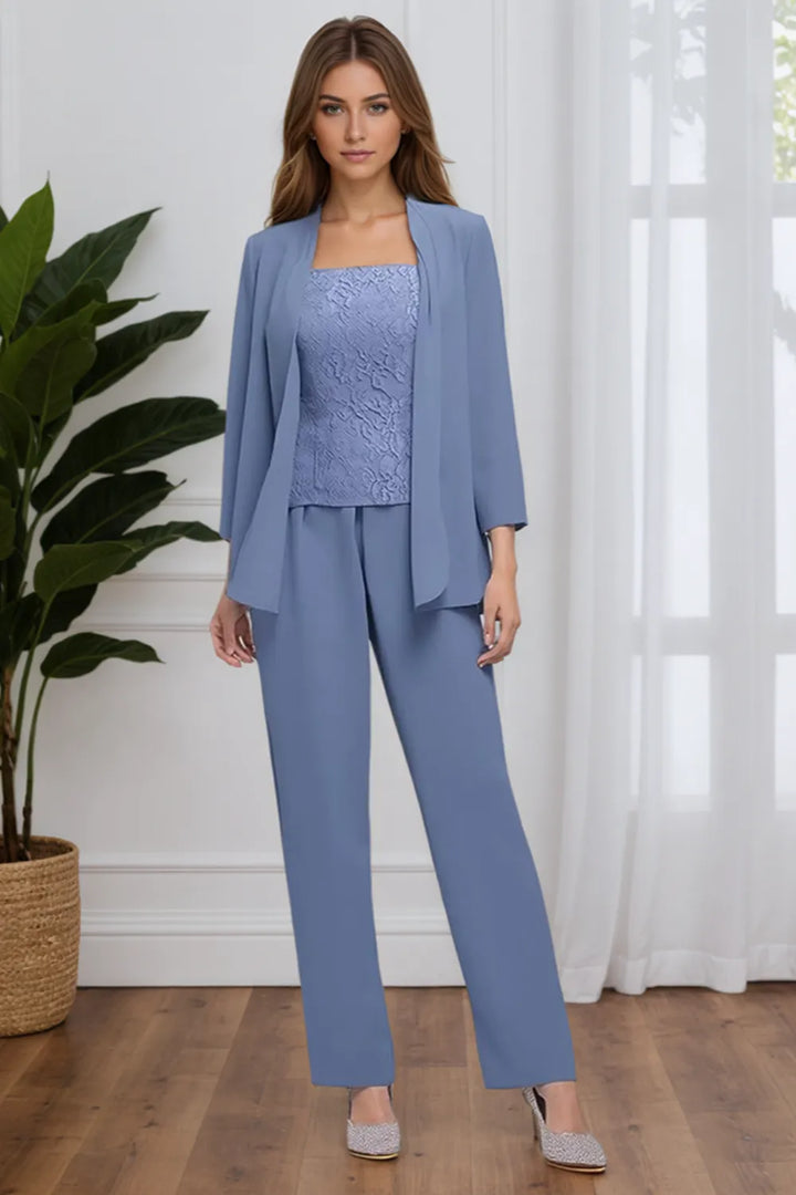 Elegante Completo Formale In Tre Pezzi Con Pantaloni